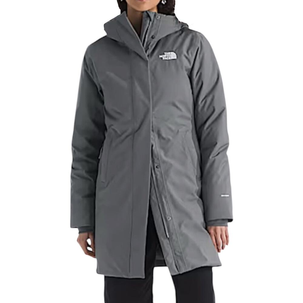 The North Face Charcoal Gray Long Hooded Winter Parka Full Zip Size S